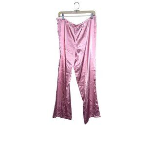 Victorias Secret Pink Satin Pajama Pants L/G Shiny Light Pink Drawstring Elastic